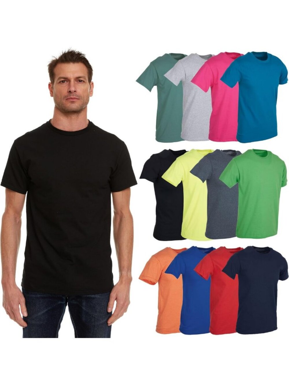 Men's Cotton Crew Neck Short Sleeve T-Shirts - Soft, Comfortable, Casual Wear